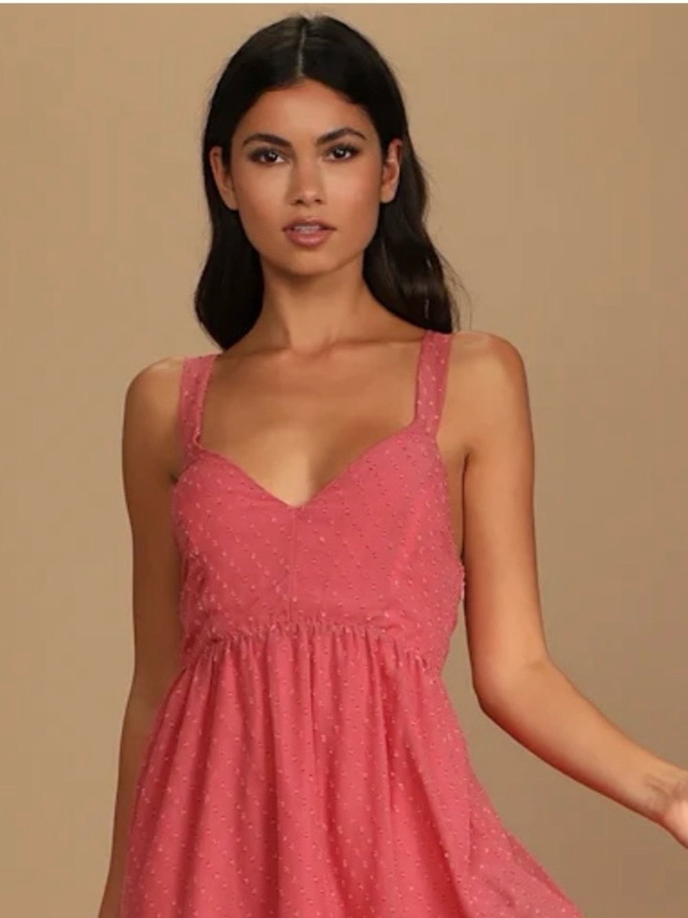 Lulus Show Me Your Love Story Swiss Dot Tie Back Ruffle Hem Maxi Dress• Small - Picture 5 of 9